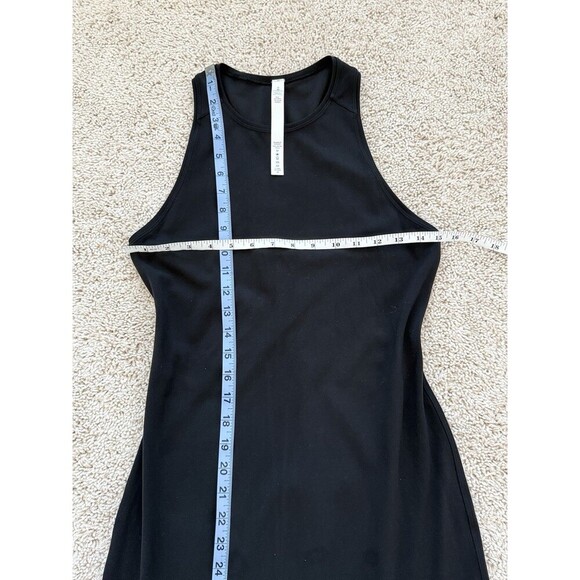 Lululemon Get Going Dress Black 6 Athletic Slim Fitting Midi Dress Casual Travel - Picture 6 of 7